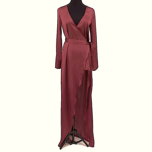 For Love And Lemons X Jaime King Wrap Dress peach Satin - Picture 4 of 9